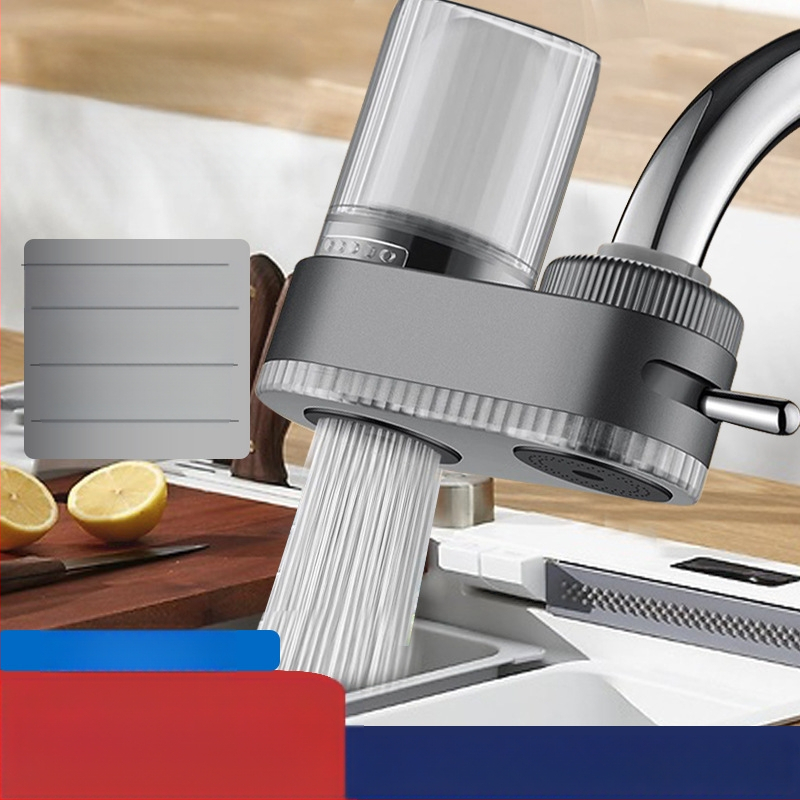 Vandens filtras kranui namų virtuvei, keramikinis filtro elementas, plaunamas (Filtravimo lygis 1; Dviguba išvestis; Keičiamas filtro elementas)