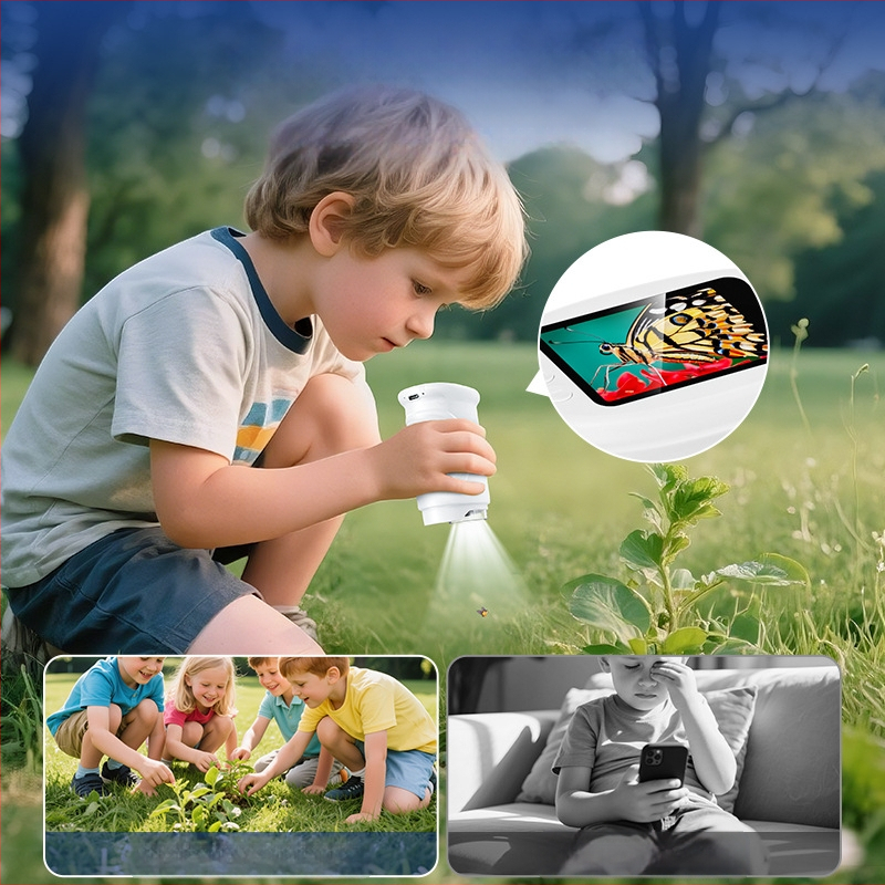 Παιδικό φορητό μικροσκόπιο – Υψηλής Ευκρίνειας, Ηλεκτρικό, Σιλικόνη Εκπαιδευτικό Παιχνίδι για Βιολογία/Χημεία (7–14 ετών)