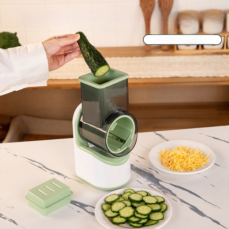 Elektrinis daugi funkcinis daržovių pjaustytuvas su tarkavimo ir pjaustymo ašmenimis, ABS medžiaga, namų naudojimui