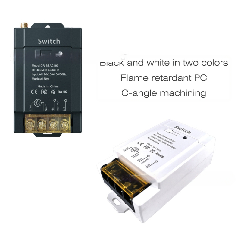 Bezvadu attālinātais slēdzis RF433 ar pastiprināšanas antenu, 30A, 90-250V AC