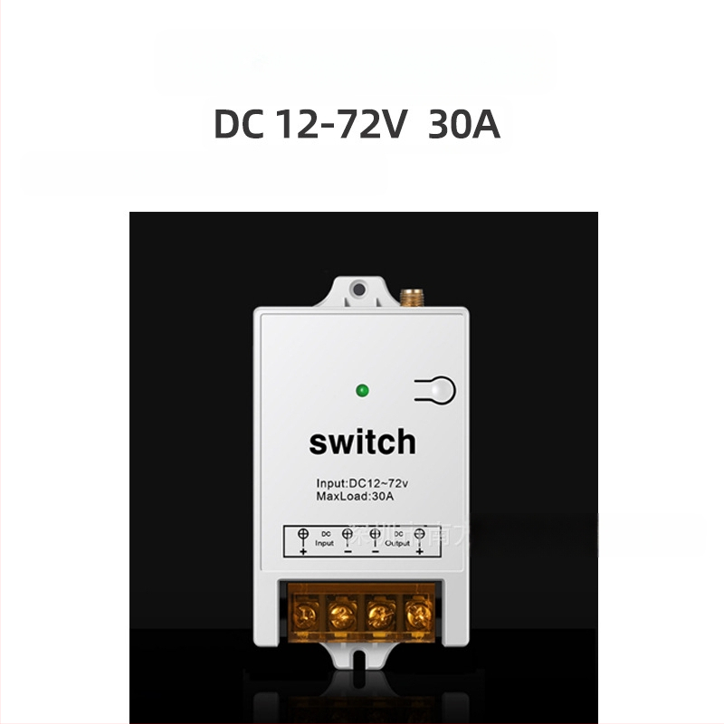 Belaidis nuotolinio valdymo jungiklis, DC12-72V, 30A, RF433, skirtas vandens siurbliui ir apšvietimui