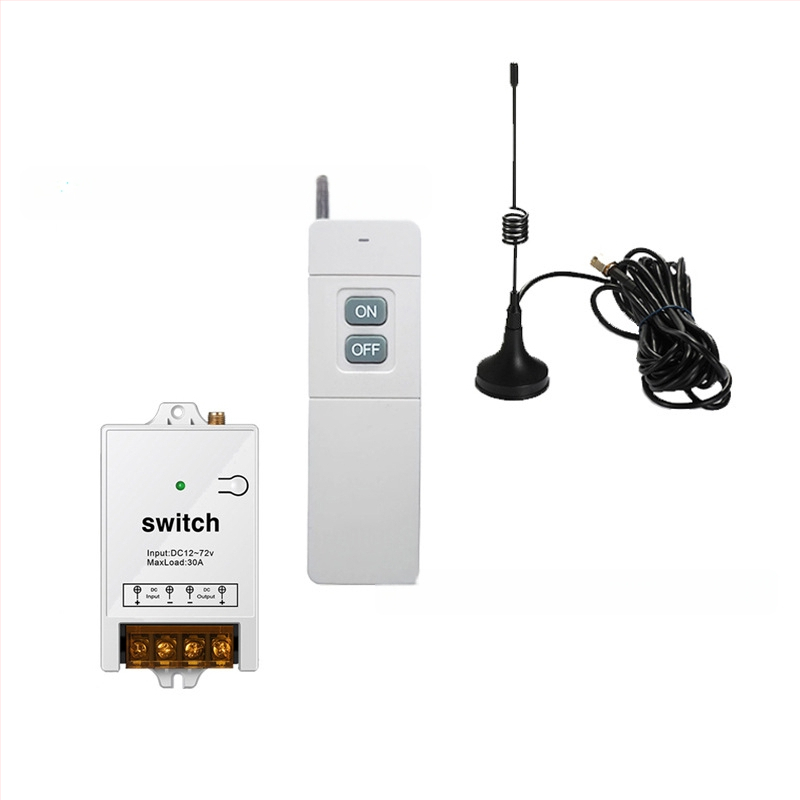 Belaidis nuotolinio valdymo jungiklis, DC12-72V, 30A, RF433, skirtas vandens siurbliui ir apšvietimui