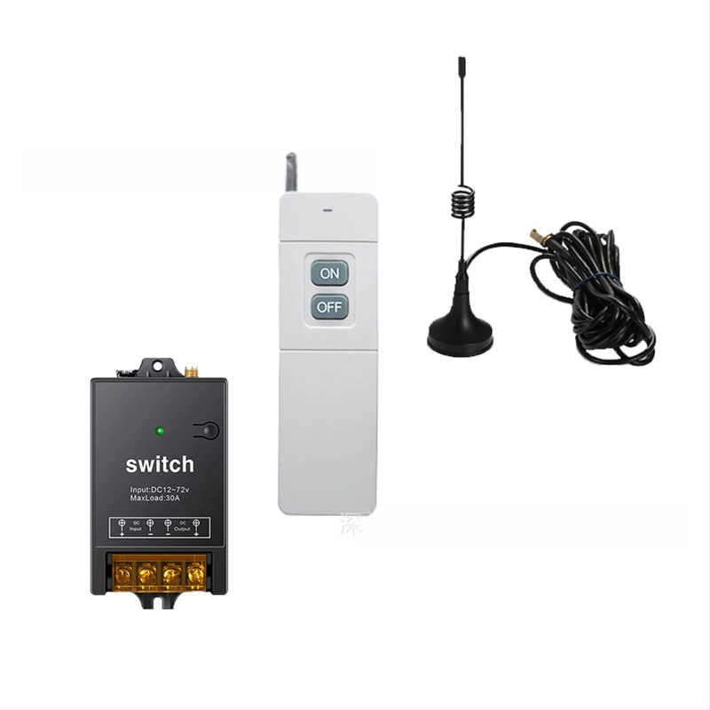 Belaidis nuotolinio valdymo jungiklis, DC12-72V, 30A, RF433, skirtas vandens siurbliui ir apšvietimui
