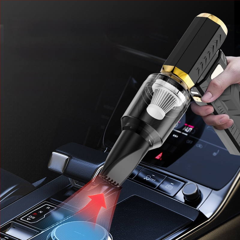 Rankinis dulkių siurblys su įmontuota baterija 4000–6000mAh, be šepetėlių variklis, 10W, 6 greičiai pūtimo ir siurbimo, naktinis apšvietimas.