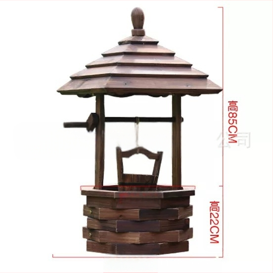 Lauko naudojimui skirtas medinis gėlių vazonas, pastatomas ant grindų, korozijai atsparus ir tvirtas, rankų darbo.