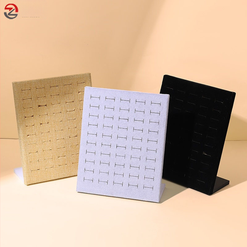 Държач за обици за витрина, тип L, пластмасов, с гъбено покритие, еднослоен, процес на пробиване