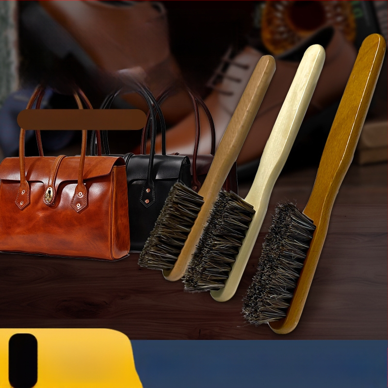 Batų šepetėlis su medine rankena, ilga plona rankena, arklių plaukų šereliai (priežiūra ir dezinfekcija; Yi Jieliang)