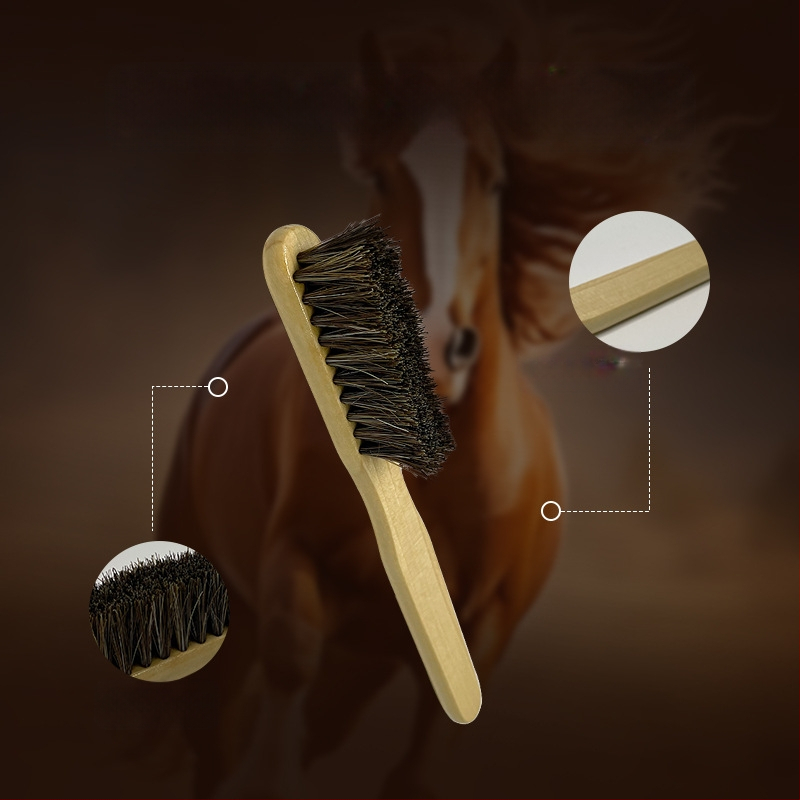 Batų šepetėlis su medine rankena, ilga plona rankena, arklių plaukų šereliai (priežiūra ir dezinfekcija; Yi Jieliang)