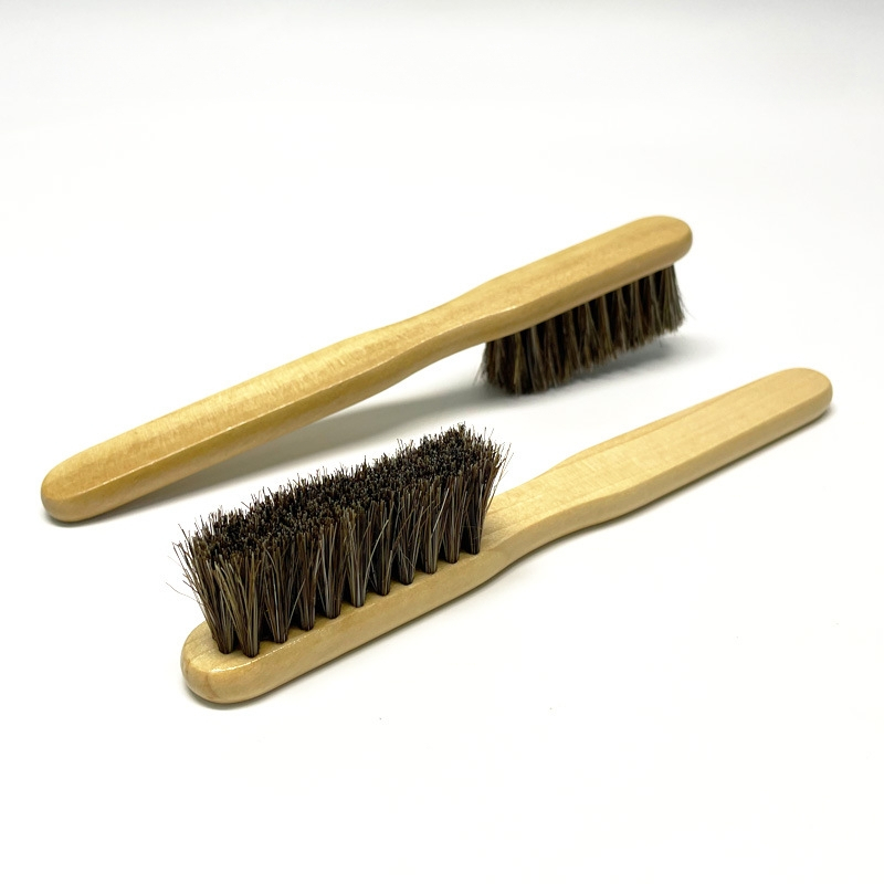 Batų šepetėlis su medine rankena, ilga plona rankena, arklių plaukų šereliai (priežiūra ir dezinfekcija; Yi Jieliang)