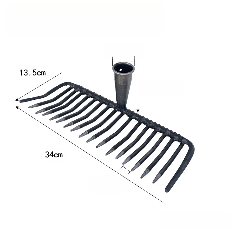 Plieninė grėblė sodo su tankiais dantimis žemės atpalaidavimui – suvirinta žemės ūkio priemonė