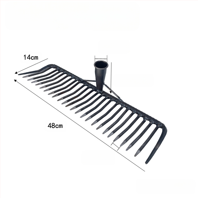 Plieninė grėblė sodo su tankiais dantimis žemės atpalaidavimui – suvirinta žemės ūkio priemonė