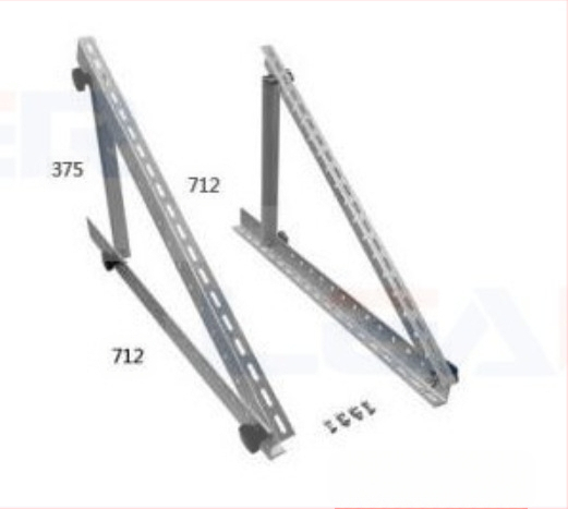 Aliuminio lydinio trikampis laikiklis saulės panelėms su daug skylučių, skirtas RV/jachtos stogui | Modelis SY-ALB-02 | Medžiaga: Aliuminio lydinys | Svoris: 3,2 kg