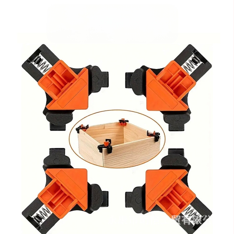 Medžio darbams stačiakampis spaustukas, 90°, reguliuojamas fiksatorius, ABS/PP medžiaga