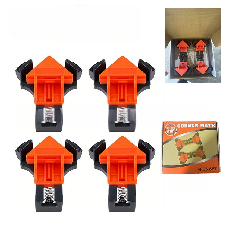 Medžio darbams stačiakampis spaustukas, 90°, reguliuojamas fiksatorius, ABS/PP medžiaga