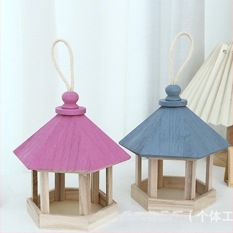 Висяща дървена хранилка за папагал с гнездо – пендел стил, Jingyue