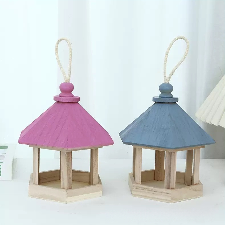 Висяща дървена хранилка за папагал с гнездо – пендел стил, Jingyue