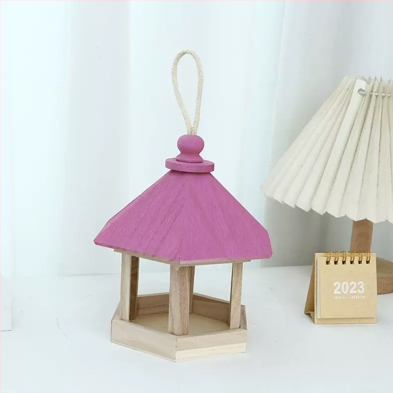 Висяща дървена хранилка за папагал с гнездо – пендел стил, Jingyue