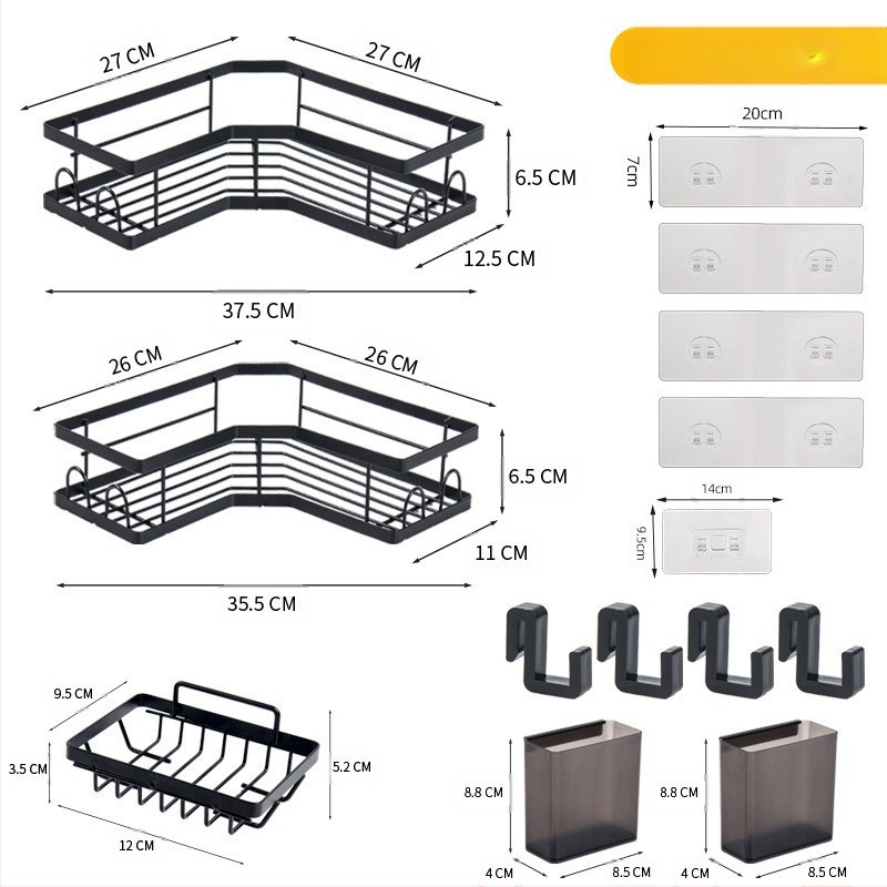 Voniai trikampė lentynėlė iš anglies plieno su dažytu paviršiumi, vieno sluoksnio dizainas, 8 kg apkrova