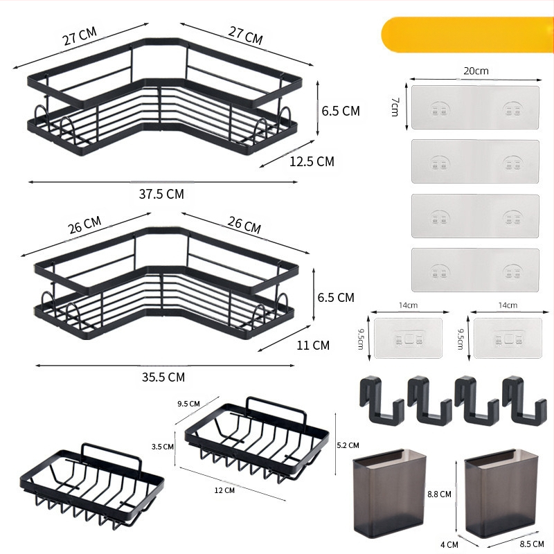 Voniai trikampė lentynėlė iš anglies plieno su dažytu paviršiumi, vieno sluoksnio dizainas, 8 kg apkrova