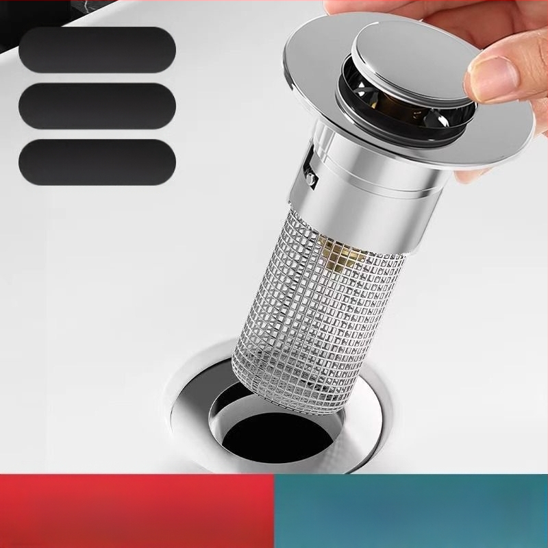 Καπάκι αποχέτευσης νιπτήρα, καθολικού τύπου bounce (ABS + ανοξείδωτο χάλυβα, χαλκού πυρήνας)