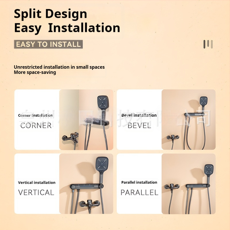 Rankinis dušo komplektas su laikikliu | funkcijos: purškimas, masažas, grožis, burbulai, lietus | Medžiaga: plastikas; Stilius: modernus; Montavimas: prie sienos be gręžimo