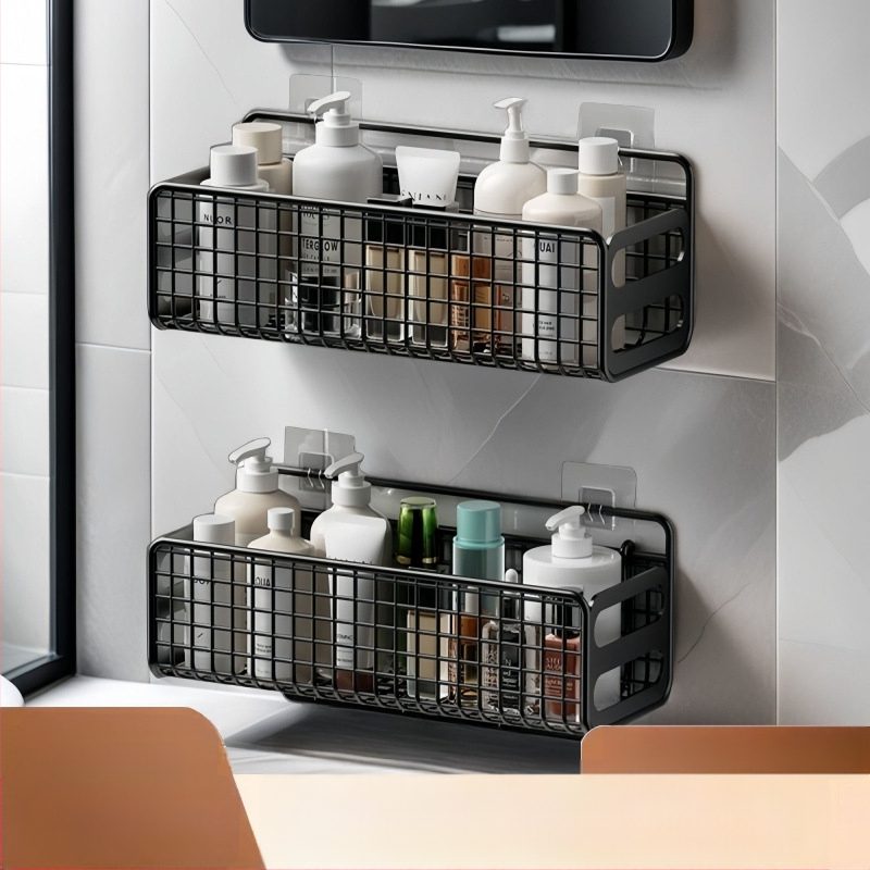 Sieninis plieninis laikymo laikiklis vonios kambariui ir virtuvei, 1 lentyna, paprastas ir šiuolaikiškas stilius, be gręžimo