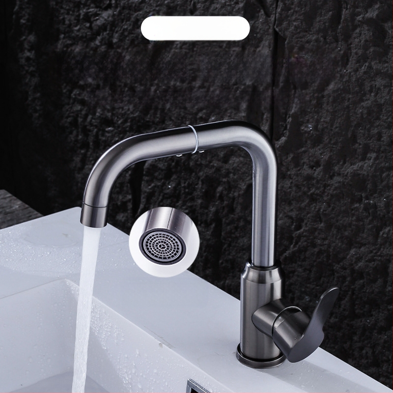 Robinet din oțel inoxidabil, rotativ pentru chiuvetă – ventil ceramic cu nucleu, 1.0 MPa, structură cu articuație unică