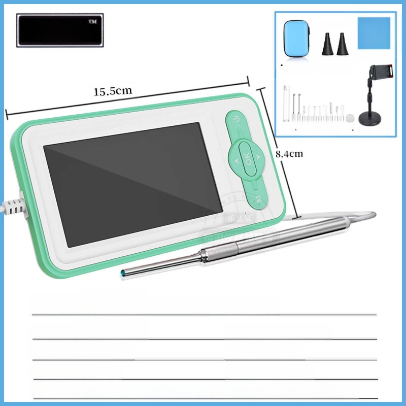 Οπτικό ενδοσκόπιο αυτιού με πολυλειτουργικό σετ κουταλιών αυτιών (παιδικά και φωτιζόμενα), ABS πλαστικό, οθόνη Ultra HD, για φροντίδα κατοικίδιων