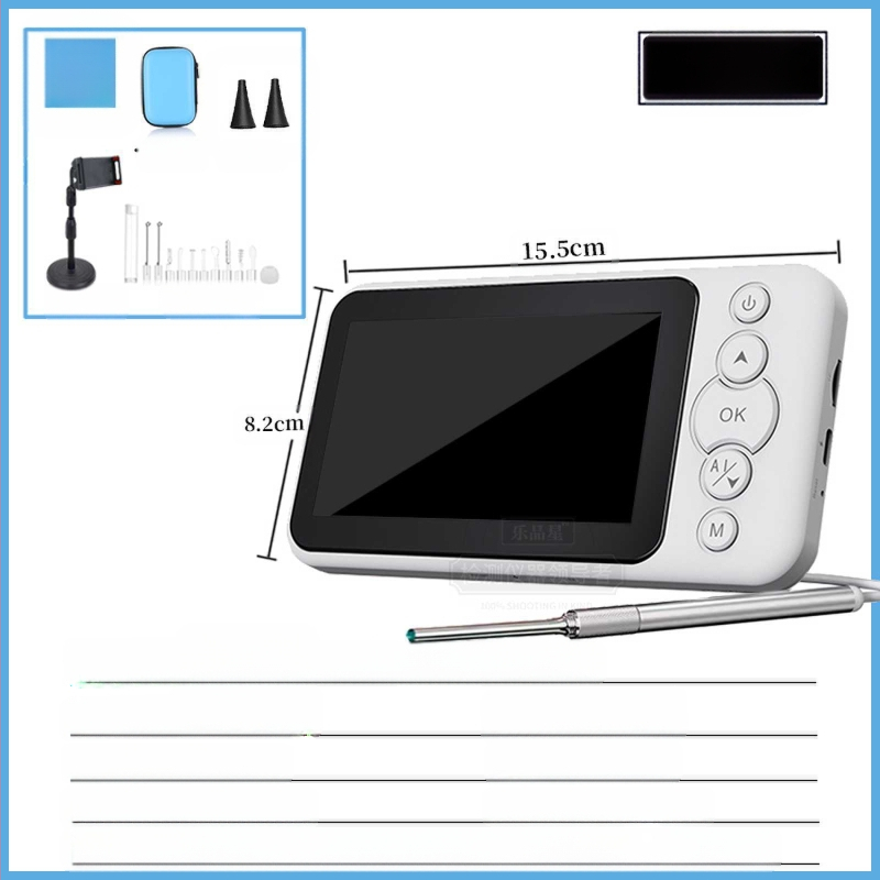 Οπτικό ενδοσκόπιο αυτιού με πολυλειτουργικό σετ κουταλιών αυτιών (παιδικά και φωτιζόμενα), ABS πλαστικό, οθόνη Ultra HD, για φροντίδα κατοικίδιων