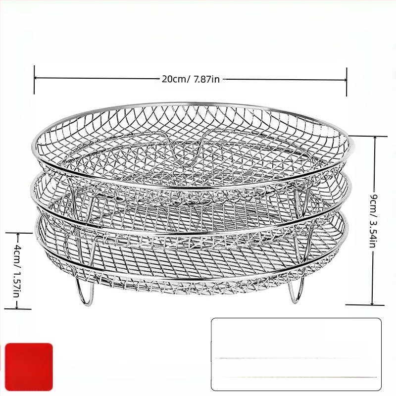 Nerūdijančio plieno trijų sluoksnių kepsninės grotelės oro kepimui – storintas džiovinimo filtravimo rėmas, poliruotas ir suvirintas