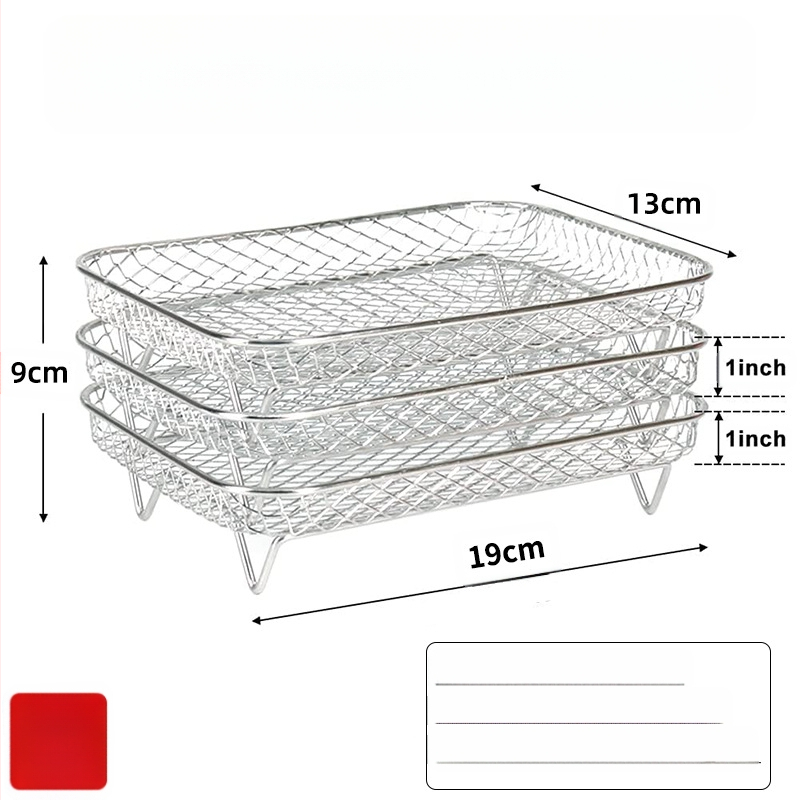 Nerūdijančio plieno trijų sluoksnių kepsninės grotelės oro kepimui – storintas džiovinimo filtravimo rėmas, poliruotas ir suvirintas