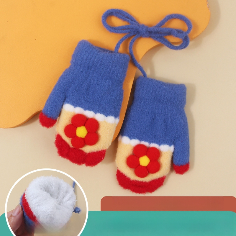 Megztos vaikų pirštinės su fliso įdėklu, animacinis raštas, unisex, amžius 0-2 metai