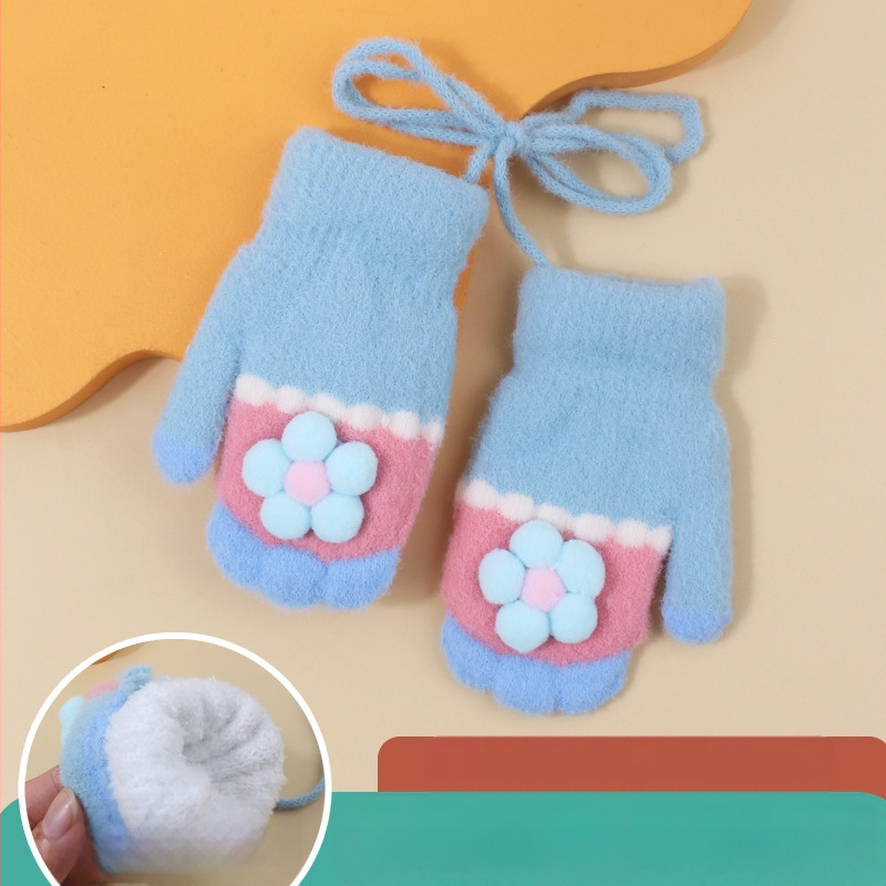 Megztos vaikų pirštinės su fliso įdėklu, animacinis raštas, unisex, amžius 0-2 metai