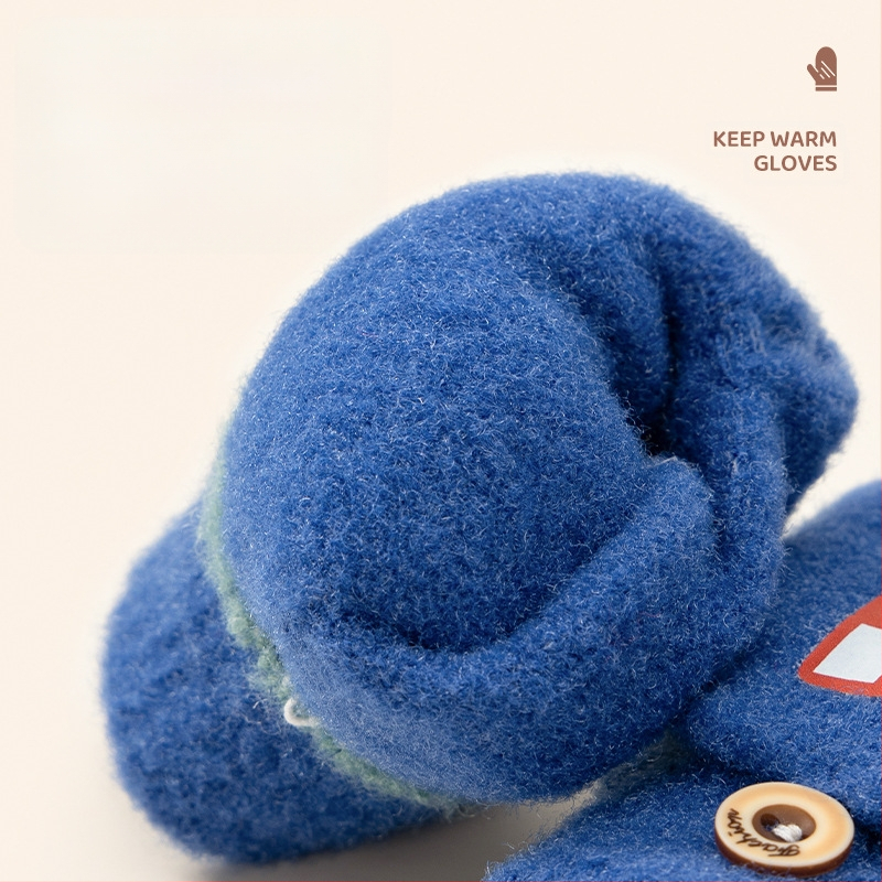 Vaikų žieminės pirštinės su karikatūrų dizainu, pusiau pirštų stilius, megzti akriliniai pluoštai, šiluma vaikams, žiema ir ruduo