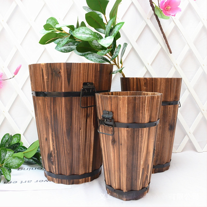 Medinis vazonas sukulentams, rankų darbo, kaimo retro stilius, tinkamas sukulentams, prekės ženklas Jun Zhen
