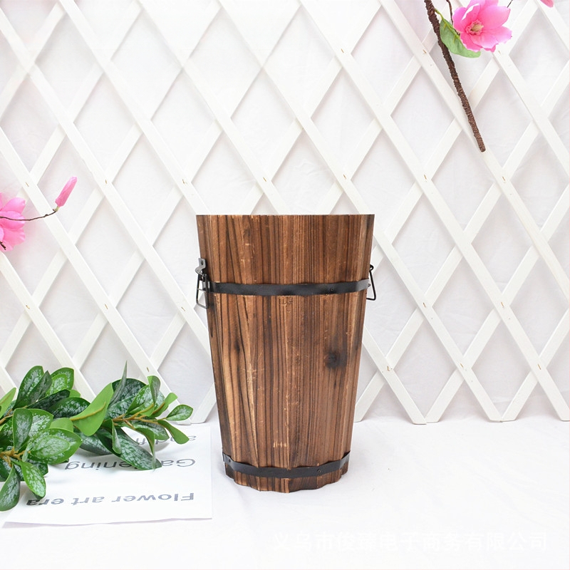 Medinis vazonas sukulentams, rankų darbo, kaimo retro stilius, tinkamas sukulentams, prekės ženklas Jun Zhen