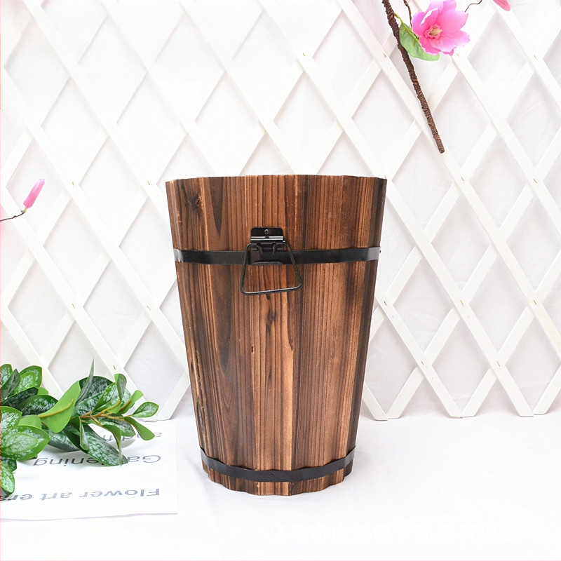 Medinis vazonas sukulentams, rankų darbo, kaimo retro stilius, tinkamas sukulentams, prekės ženklas Jun Zhen