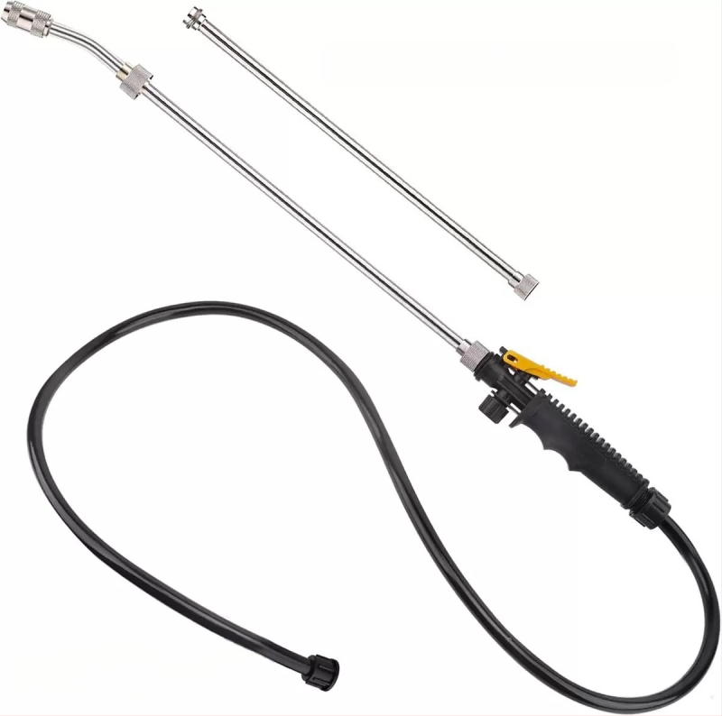 Nerūdijančio plieno ilga valymo lazda su žarna, reguliuojamas atomizacijos purkštuvės žemės ūkiui, sodui ir namų ūkiui