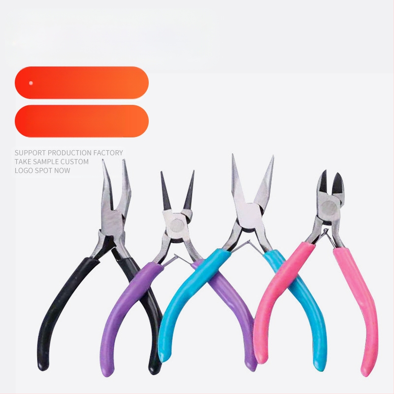 Juvelyrinių papuošalų adatinės žnyplės su neslidžia rankena ir aštriais žandikauliais