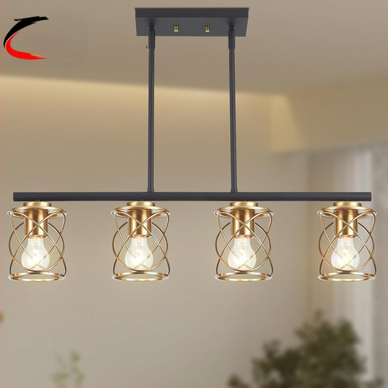 Βίνταζ πολυέλαιος οροφής με πολλαπλές κεφαλές, μεταλλικός, κρεμαστός, για σαλόνι και εστιατόριο, λαμπτήρας πυρακτώσεως, 110–220V