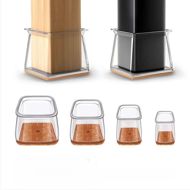 Kvadratiniai kojų dangteliai stalui ir kėdėms – TPE medžiaga, neslystantys, atsparūs dėvėjimui, modernus paprastas stilius