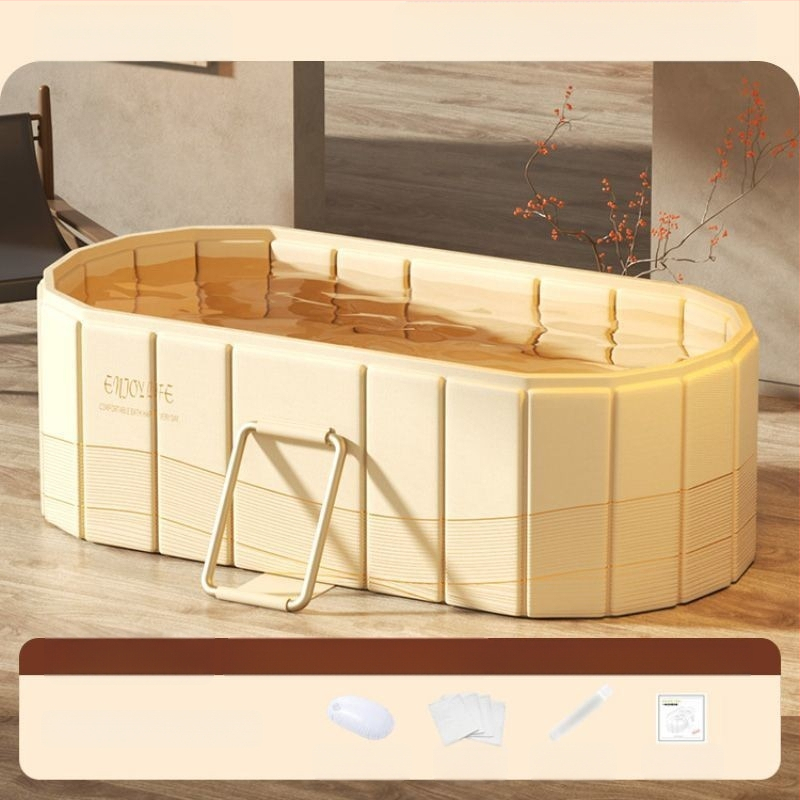 Sulankstoma vonia suaugusiems, tarpaulin medžiaga, viso kūno vonia, sėdimoji vonia, dvigubas sulankstymo dizainas