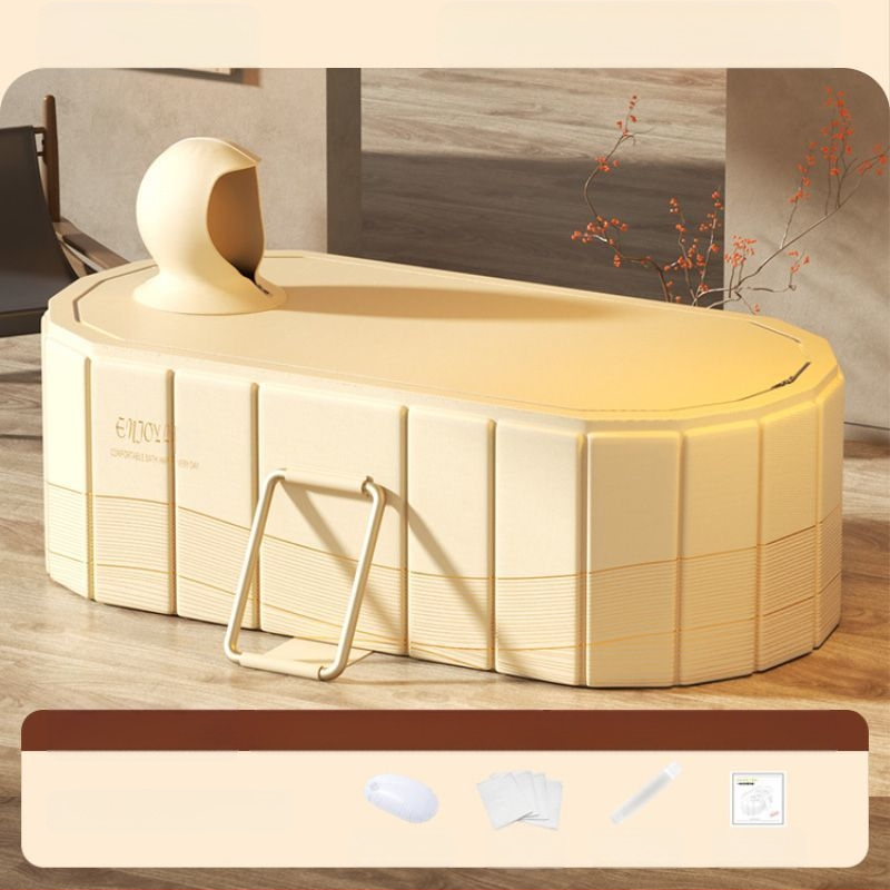 Sulankstoma vonia suaugusiems, tarpaulin medžiaga, viso kūno vonia, sėdimoji vonia, dvigubas sulankstymo dizainas