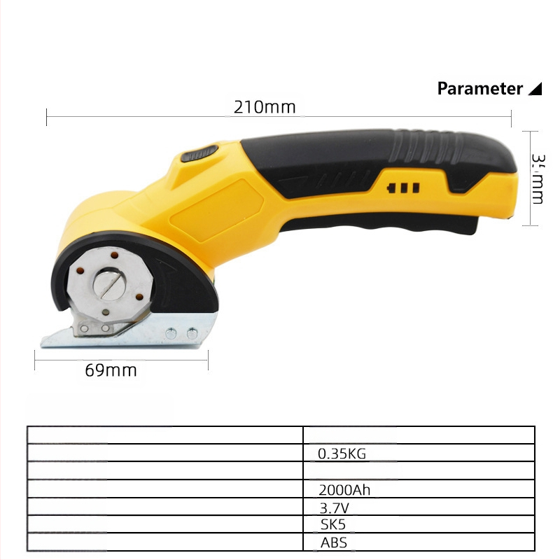Elektrinės žirklės audiniams ir odai, įkraunama ličio baterija, 3,6V, greitas pjovimas
