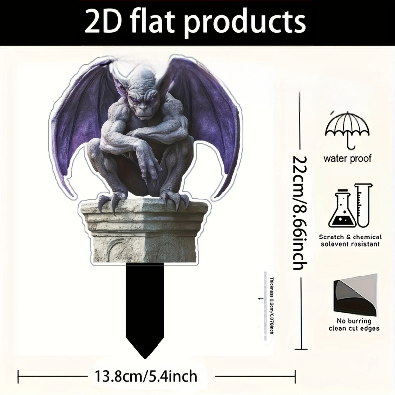 2D акрилна висяща украса за вътрешни/външни градински саксии – Хелоуин серия, хорър тематика, UV печат
