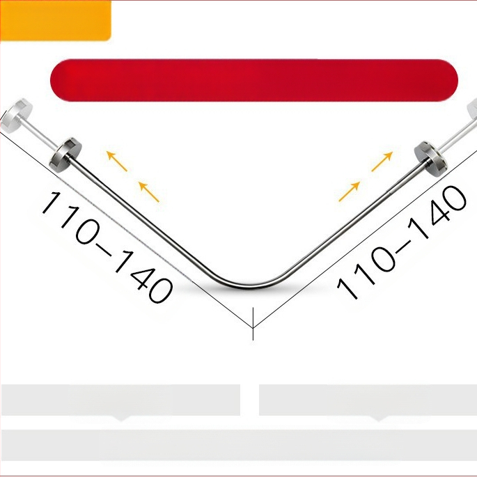 Душ прът от неръждаема стомана, извит U-образен, издърпващ се, без пробиване, за баня
