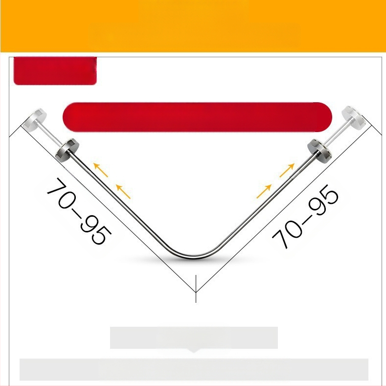 Душ прът от неръждаема стомана, извит U-образен, издърпващ се, без пробиване, за баня