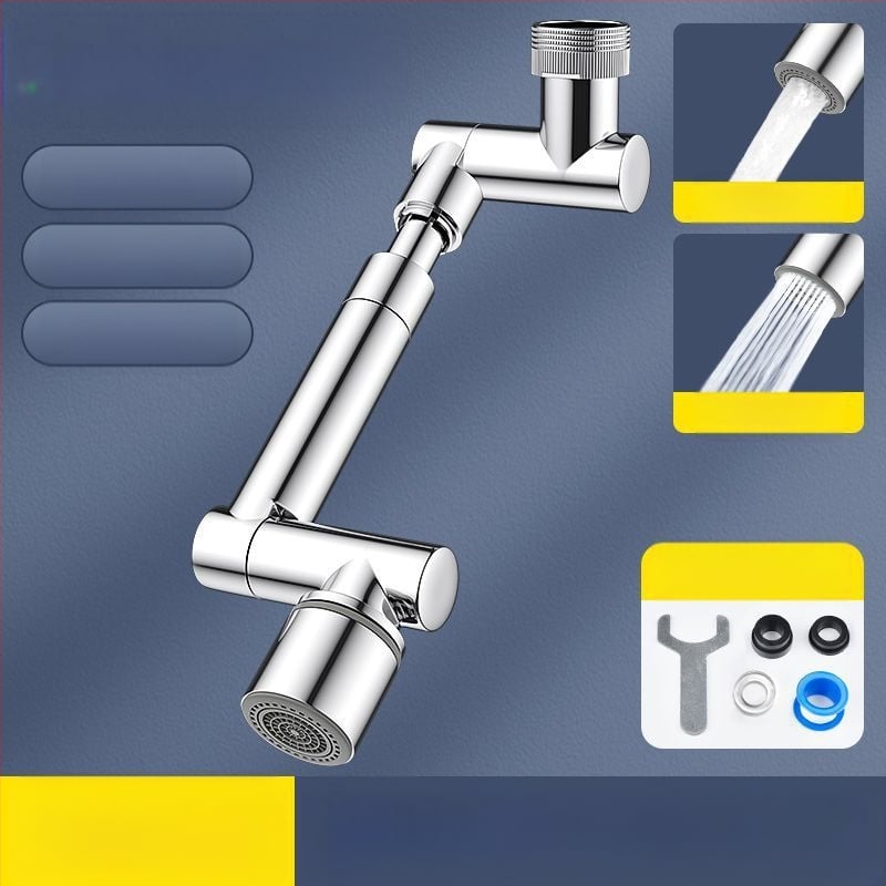 Vannasistabas krāns ar mehānisku roku, 1440° rotējošs izlaidums, sakausējuma korpuss, vienrokas vadība, elektroplatinēta virsma, darba temperatūras diapazons 0-80°C