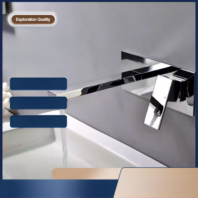 Beépített réz zuhany- és mosdócsaptelek készlet, falra szerelhető, kerámiás szeleppel, kettős szerkezet, elektroplatt felület