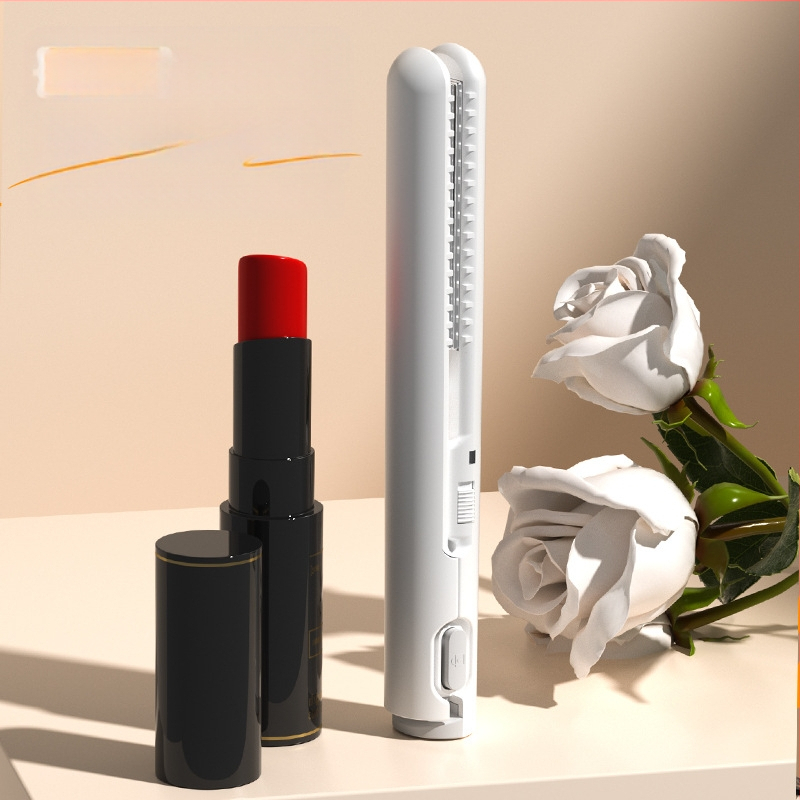 USB maža plaukų tiesinimo ir garbanos priemonė – dvigubo naudojimo tiesinimui ir garbanoms be plaukų pažeidimo; turmalino keramiko šildytuvas; suderinamas su išorine maitinimo banku; 13W/5V; temperatūros reguliavimas